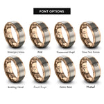font options for inside engraving on rose gold sprinkles rings