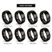 font options for inside engraving on black sprint car rings