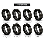 font options for inside engraving on black sprint car rings