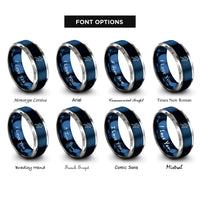 font options for inside engraving on blue & grey sprinter mid stride rings