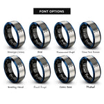 font options for inside engraving on black & blue & silver sprite cycle rings