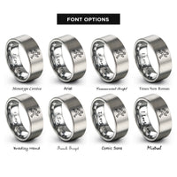 font options for inside engraving on grey sprite cycle rings
