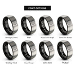 font options for inside engraving on black & silver sprocket rings