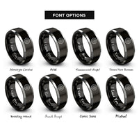 font options for inside engraving on black & grey sprocket rings