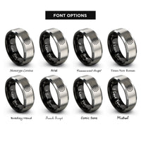 font options for inside engraving on black & silver sprocket rings