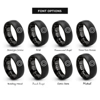 font options for inside engraving on black sprocket rings