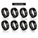 font options for inside engraving on black sprocket rings