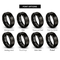 font options for inside engraving on black sprocket rings