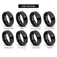 font options for inside engraving on black sprocket rings