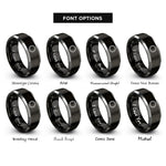 font options for inside engraving on black & grey sprocket border rings