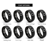 font options for inside engraving on black sprocket border rings