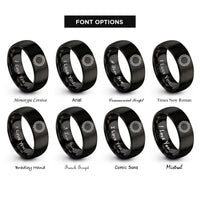 font options for inside engraving on black sprocket border rings