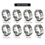 font options for inside engraving on gray sprocket border rings