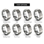 font options for inside engraving on gray sprocket rings