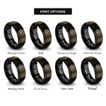font options for inside engraving on gunmetal & black sprocket rings