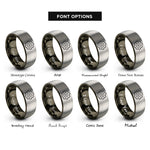 font options for inside engraving on gunmetal & grey sprocket rings