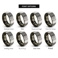 font options for inside engraving on gunmetal & grey sprocket rings