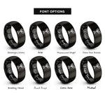 font options for inside engraving on black sprout rings