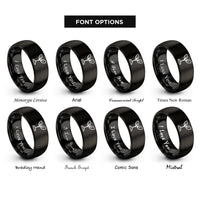 font options for inside engraving on black sprout rings