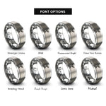 font options for inside engraving on gray sprout icon rings