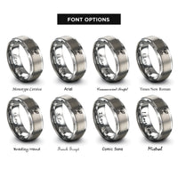 font options for inside engraving on gray sprout icon rings