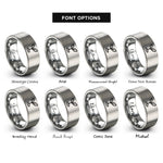 font options for inside engraving on gray sprout icon rings