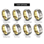 font options for inside engraving on gold & silver sprout seedling rings
