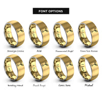 font options for inside engraving on gold & silver sprout seedling rings