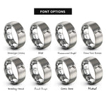 font options for inside engraving on grey sprout seedling rings