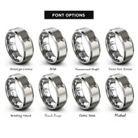font options for inside engraving on gray sprout seedling rings