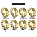 font options for inside engraving on gold & silver sprouting seed rings