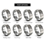 font options for inside engraving on silver sprouting seed rings