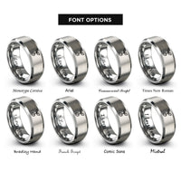 font options for inside engraving on silver sprouting seed rings