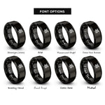 font options for inside engraving on black spruce cone rings