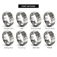font options for inside engraving on grey spruce cone rings