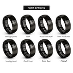 font options for inside engraving on black spruce ridge treeline rings