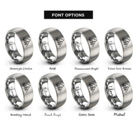 font options for inside engraving on gray spruce ridge treeline rings