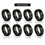 font options for inside engraving on black spruce tree circle rings