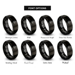 font options for inside engraving on black spruce tree circle rings