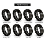 font options for inside engraving on black spruce tree circle rings