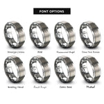 font options for inside engraving on silver spruce tree circle rings