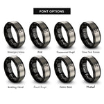 font options for inside engraving on black & grey spurs pair crossed rings