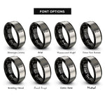 font options for inside engraving on black & gray sql rings