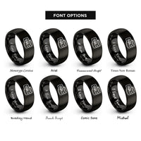 font options for inside engraving on black sql rings