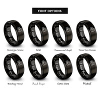 font options for inside engraving on black sql rings