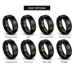 font options for inside engraving on black sql rings