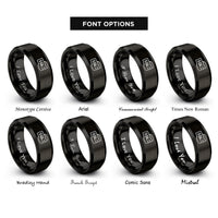font options for inside engraving on black sql rings