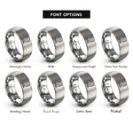 font options for inside engraving on grey sql rings