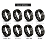 font options for inside engraving on black square rings