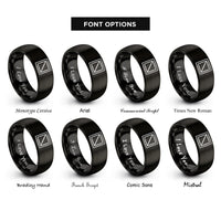 font options for inside engraving on black square rings